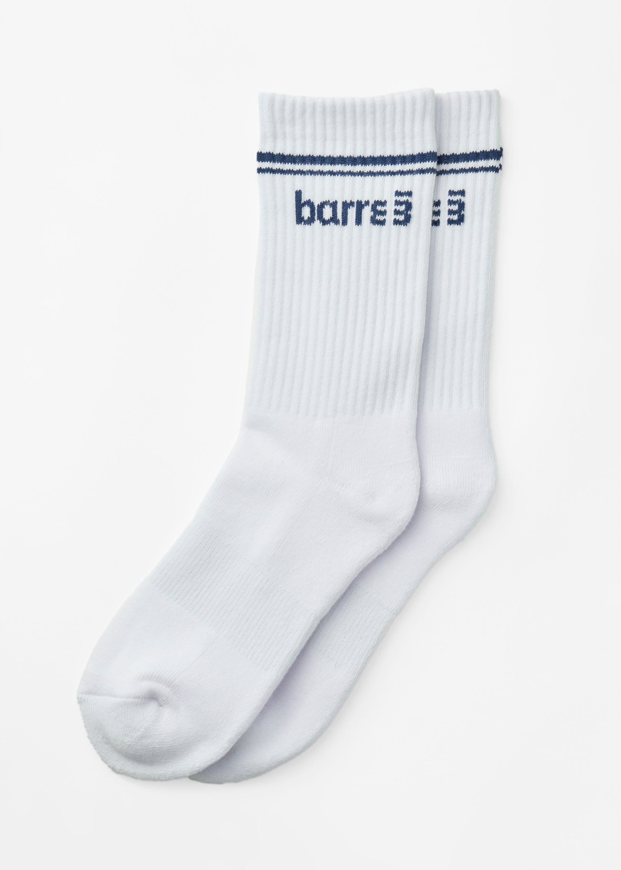 barre3 Crew Sock - White