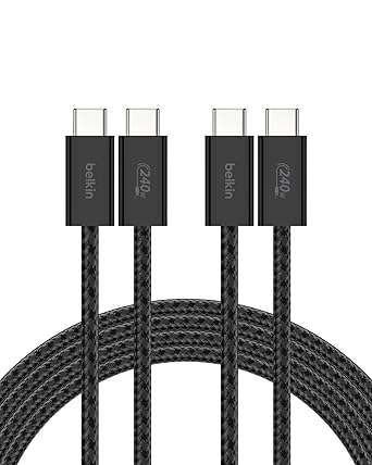 Belkin USB C to USB C Cable 2-Pack, 6.6ft, 240W
