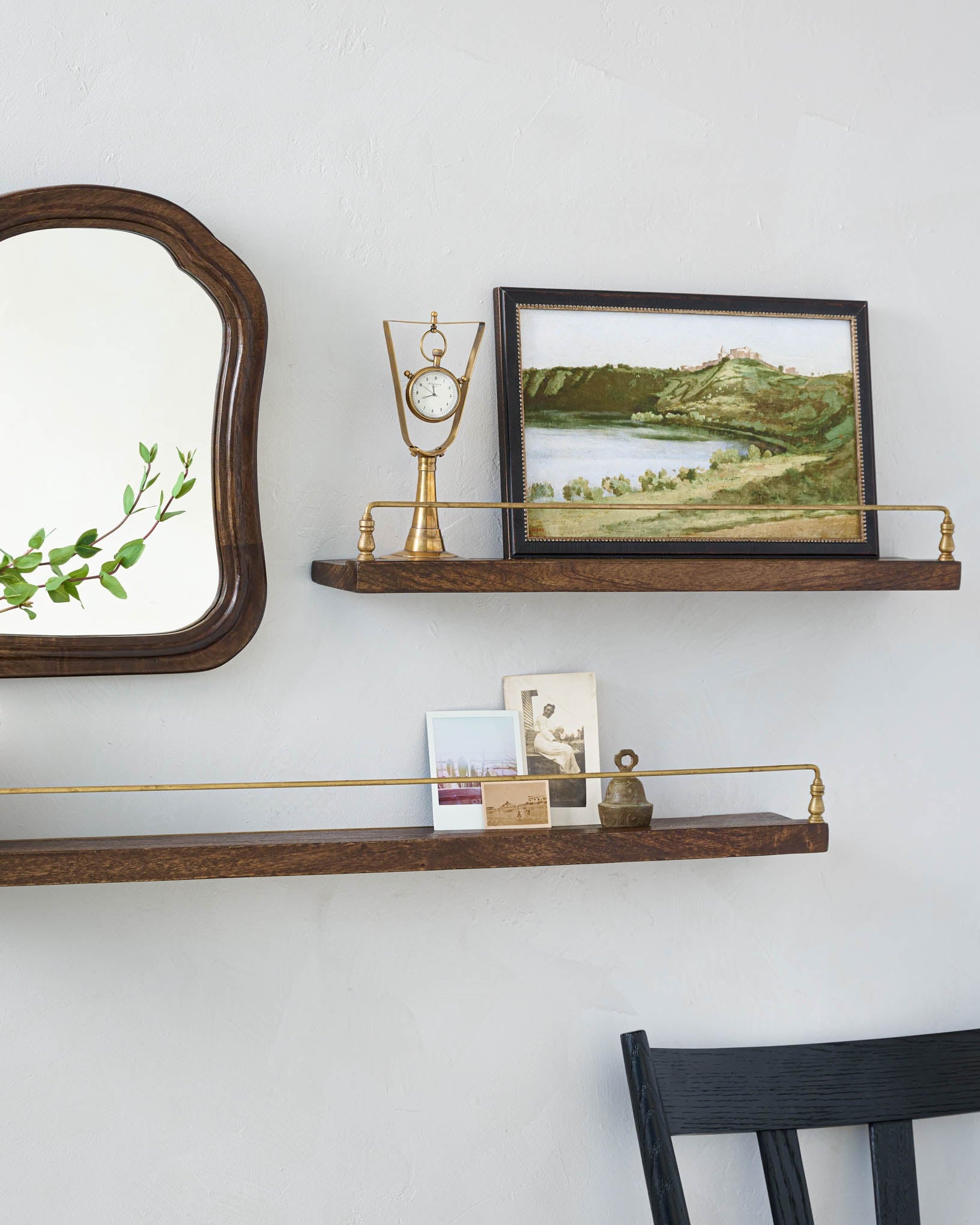 Elliott Wood and Brass Picture Ledge