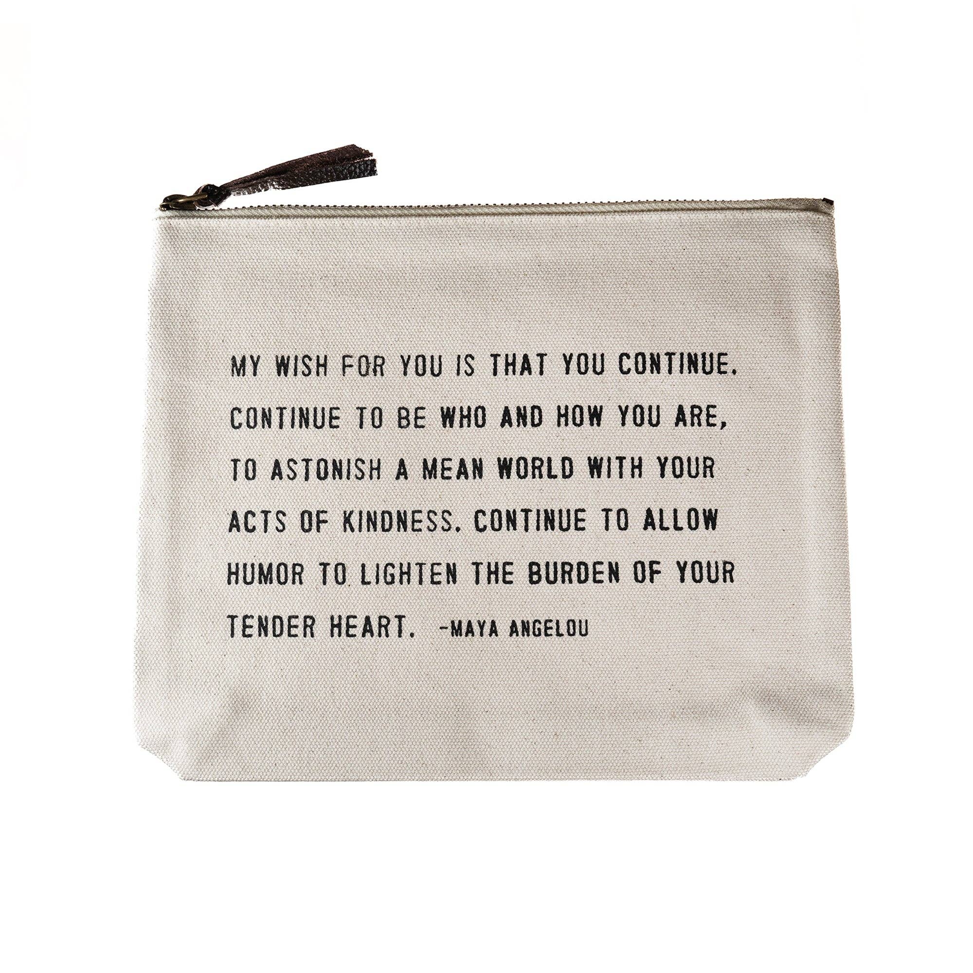 My Wish For You Canvas Zip Bag