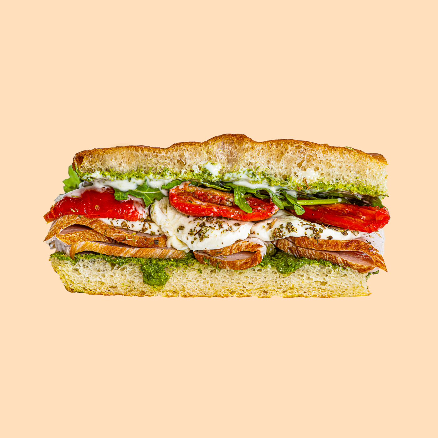 Italian Turkey Focaccia Sandwich